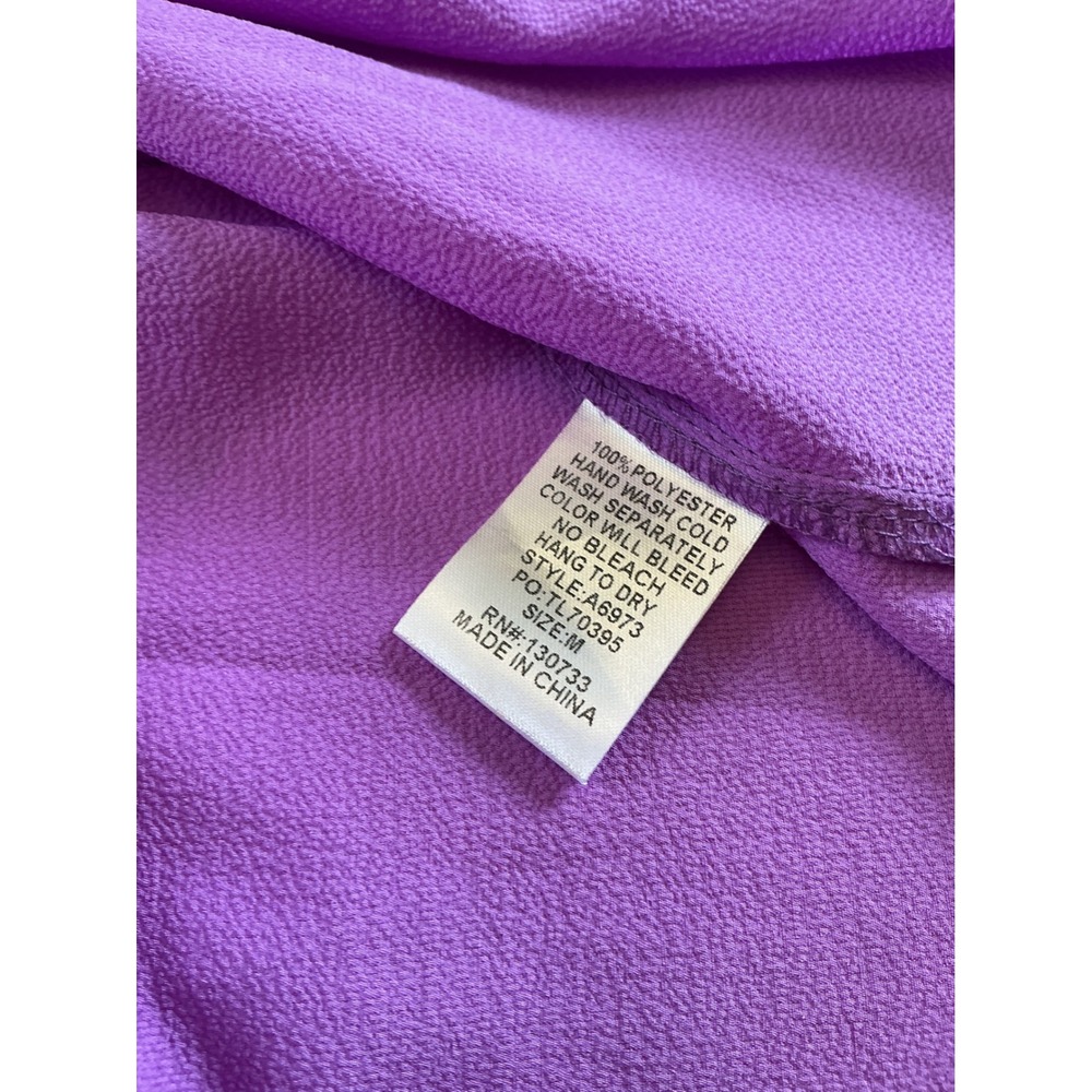 Umgee Purple Tiered Maxi Dress Ruffle Cap Sleeve V-Neck Pockets Medium A6973 - Picture 7 of 10